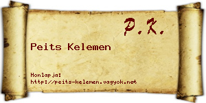 Peits Kelemen névjegykártya